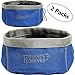 Friends Forever Collapsible Dog Bowl - 2 Pack Travel Dog Bowl, Water and Food Bowls for Dogs - Portable Pet Hiking Accessories … Blue