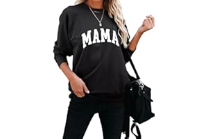 Dressmine Womens Crewneck Mama Sweatshirt Oversized Maternity Long Sleeve Shirt Cute Sweaters Graphic Hoodies