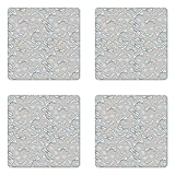 Ambesonne Retro Coaster Set of Four, Vintage