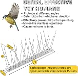 Remiawy Bird Spikes for Pigeons Small Birds 5 Strips 1.2m Stainless Steel view 3