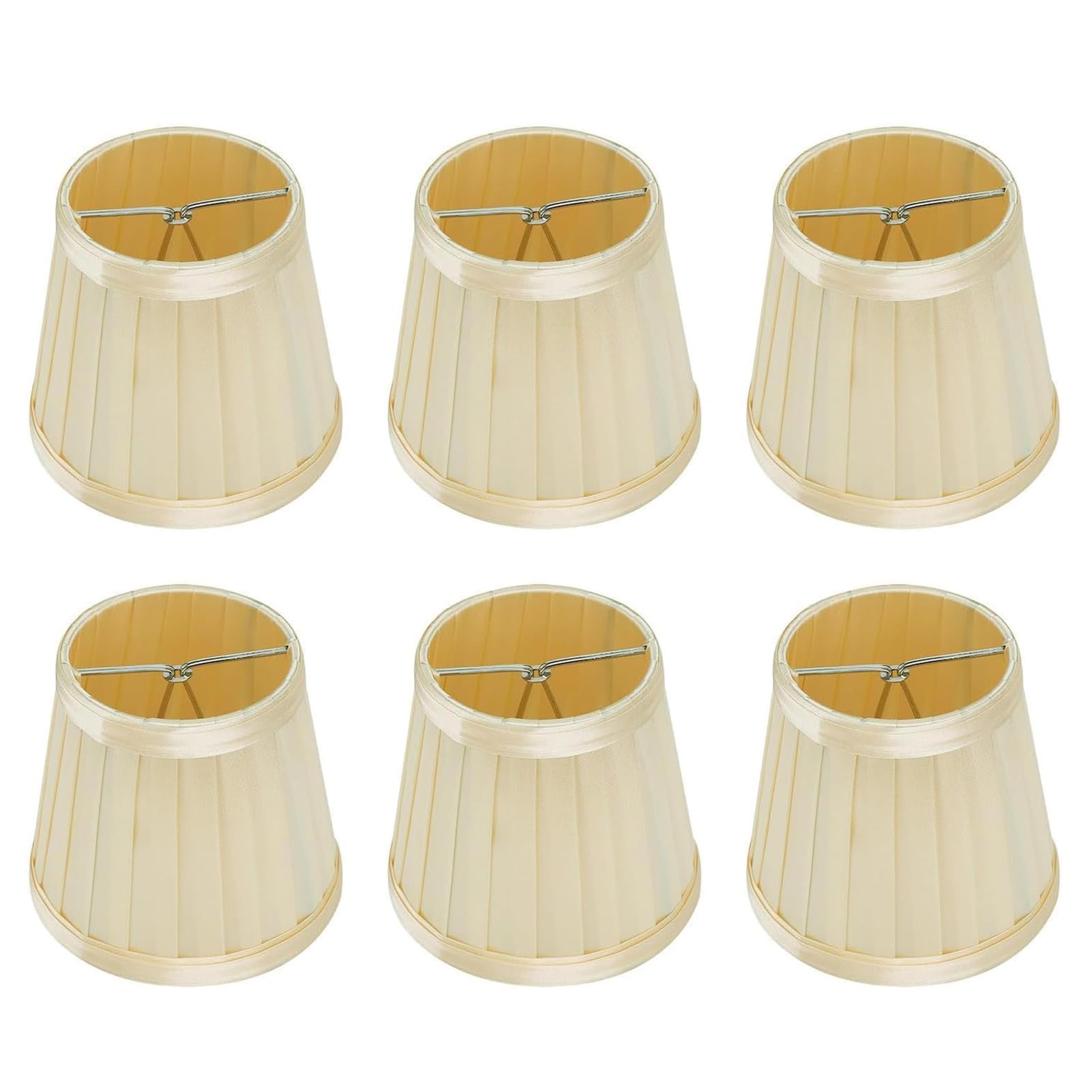 6Pcs E14 Screw Fabric Light Shade,Clip on Pendant Drum Lampshade for Table Lamps,Small Lamp Shades for Table,Floor Wall Desk Lamp 3.3x4.3x4.7in