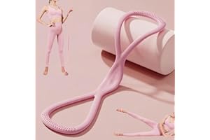 IEKUFES Resistance Bands, Figure 8 Exercise Bands for Women Men, 8 Shaped Resistance Rubber Band for Arms, Back, Shoulder Stretch with Handles, Gift for Sports Lover, Portable（25lb Pink）
