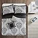 Intelligent Design Senna Comforter Set King/Cal King Size - Black/Gray, Damask – 5 Piece Bed Sets – Ultra Soft Microfiber - All Season Comforter Set Bedding