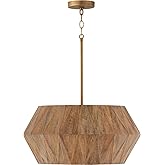 Capital Lighting 351041LW Nadeau Modern Artisan Art-Inspired Handcrafted Mango Wood Pendant Ceiling Light, 4-Light 240 Total 