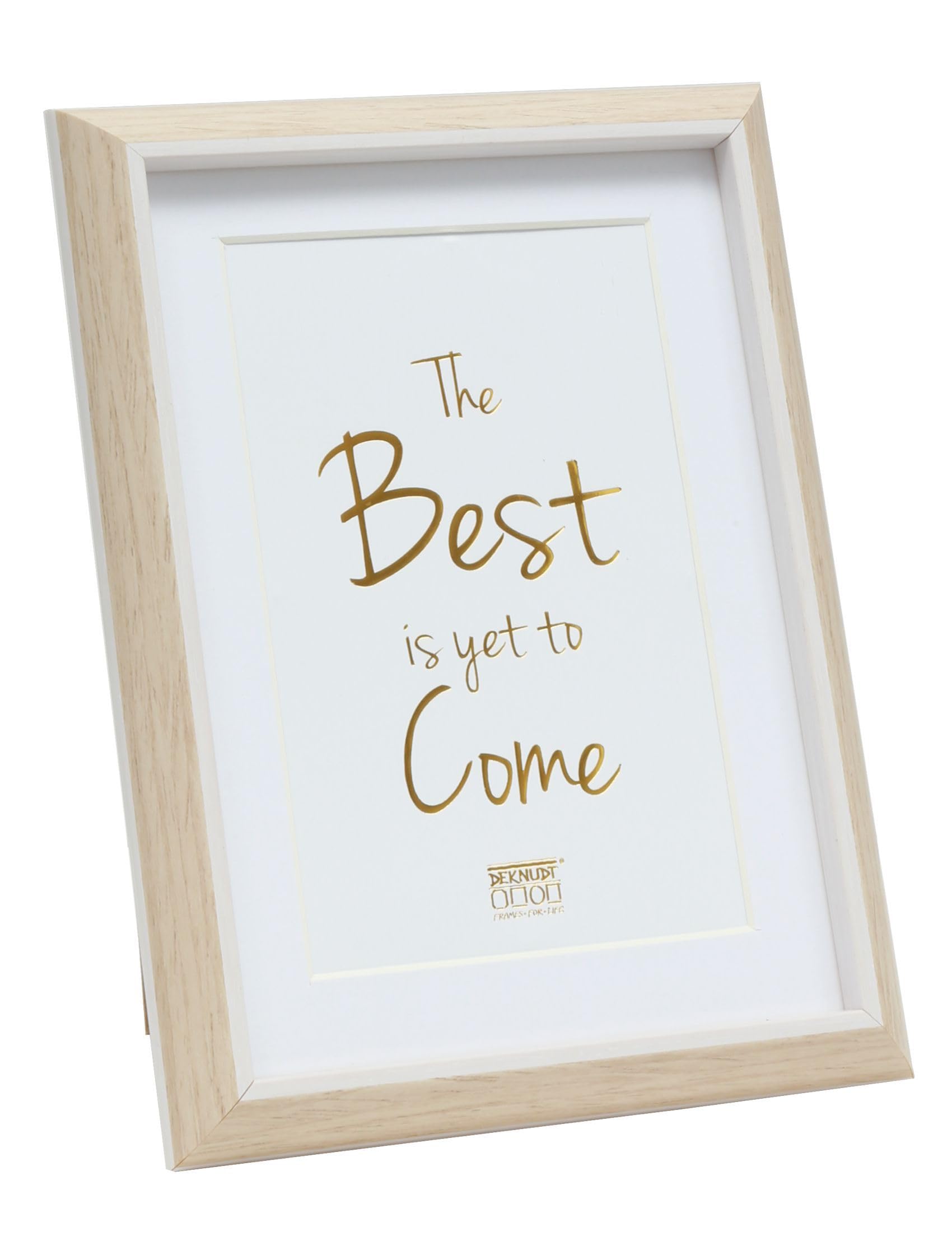 Deknudt Frames S46WG3P1_18.0x24.0 Resin Photo Frame, Natural/White, 18 x 24 cm, 13 x 18 cm