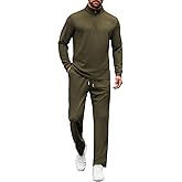 COOFANDY Men's Tracksuits 2 Piece Casual Athletic Sweatsuit Quarter Zip Pullover Long Sleeve Running Sport Outfits