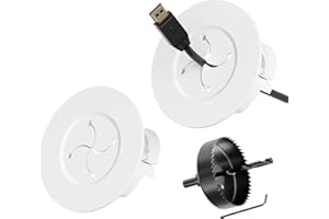 YCLYC Cord Hider for Wall Mounted TV, in Wall Cable Management Kit for Large Capacity, Wall Cable Hider Behind The Wall, Cable Raceway White Includes Hole Saw Dril Attachment - 2 Pass Locking Brackets