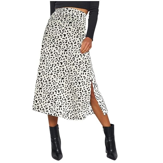 white leopard maxi skirt