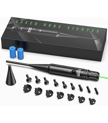 Viseur Laser KinZon – Alignement Haute Précision Pour Calibres .22 à .50, Avec 5 Adaptateurs Et Notice En Français