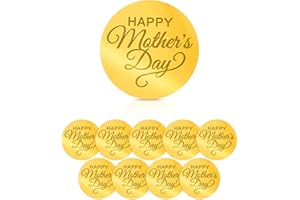 lasuroa 10pcs Happy Mother's Day Cake Topper, Acrylic Round Mothers Day Cupcake Topper Mirror Engraved Cake Decoration for De