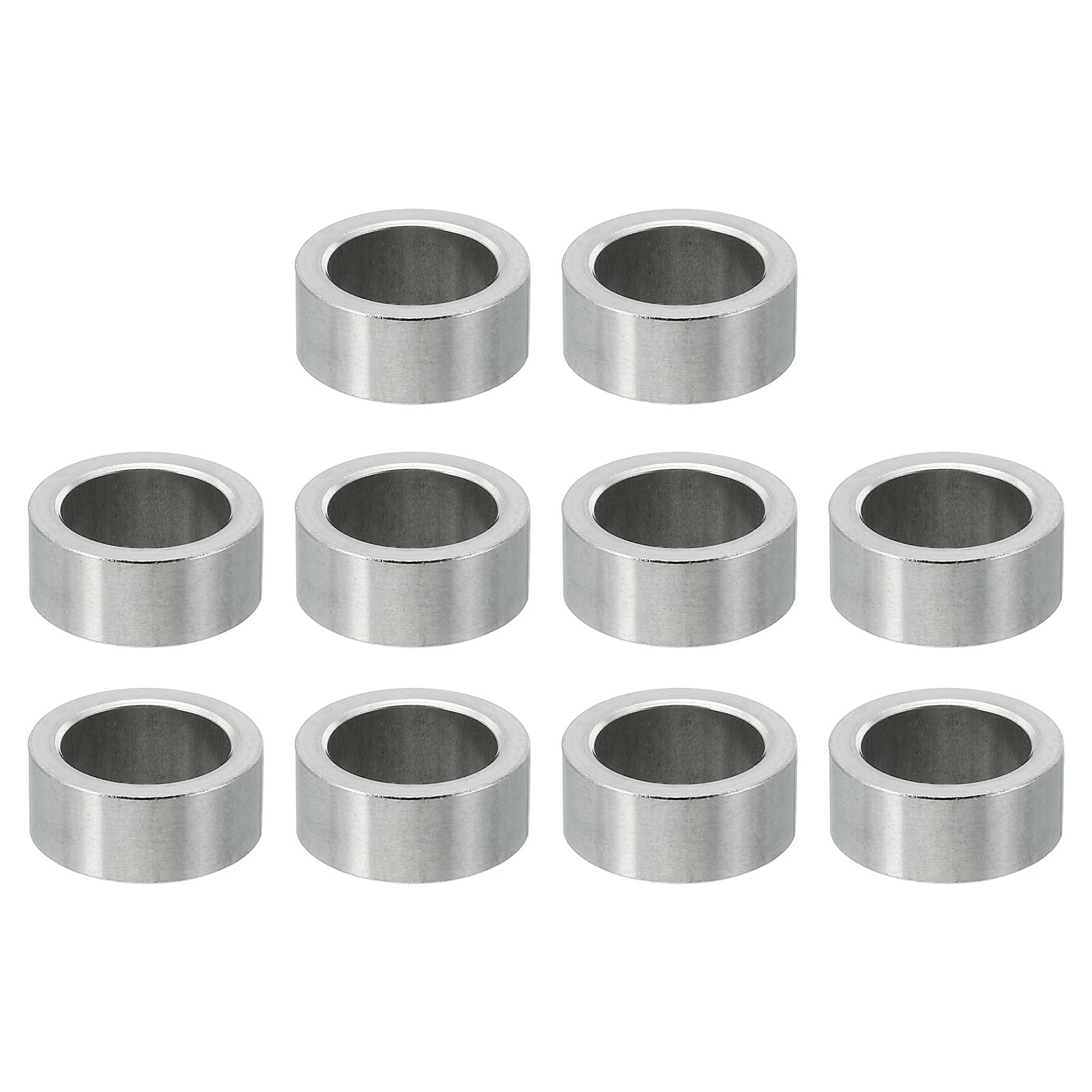 PATIKIL M10 Stainless Steel Spacers, 10 Pcs Metal Spacer Stainless Steel 10.2mm ID x 14mm OD x 6mm L Spacer Screw Standoff Round for 3/8" M10 Screw Bolts