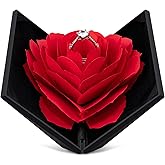 Wislist Creative Ring Box Small Ring case for Proposal Engagement Wedding Ceremony Birthday Gift Jewelry Display Presentation Storage Chest Holder Organizer (Black)