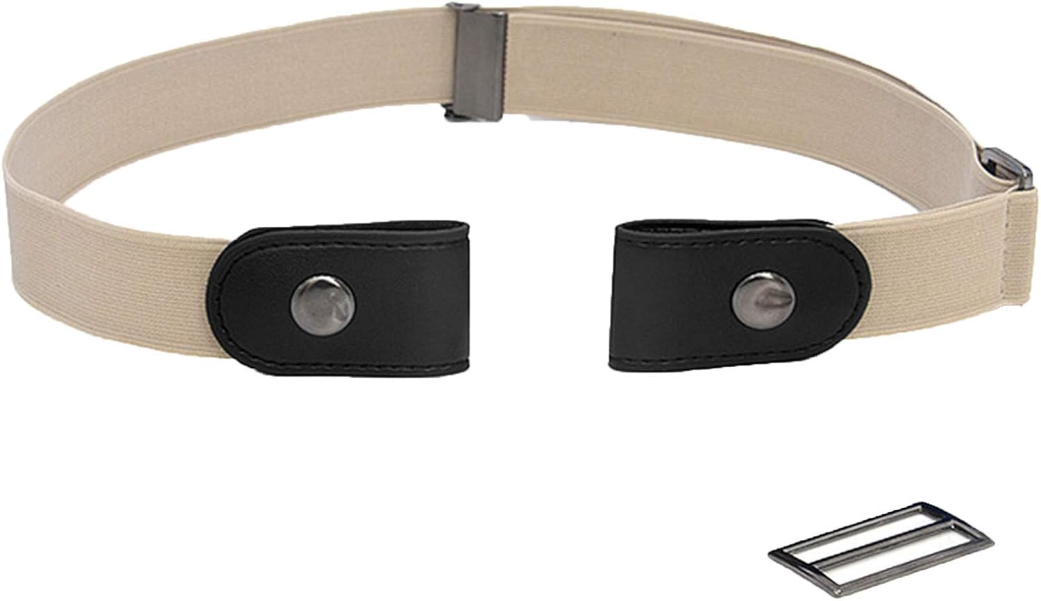 No Buckle Stretch Belts for Men and Women Buckleless No Bulge No Hassle Invisible Belts (beige