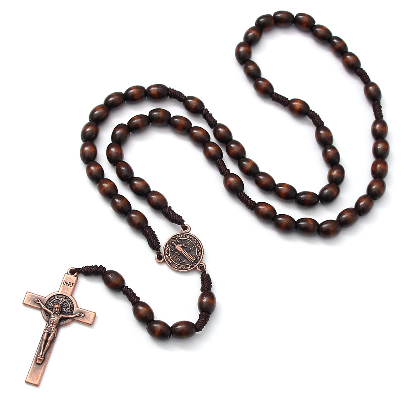 KOMI Catholic Rosary Beads for Men Holy Prayer Beads Rosary Necklace with Crucifix Cross Rosary Catholic Gifts
