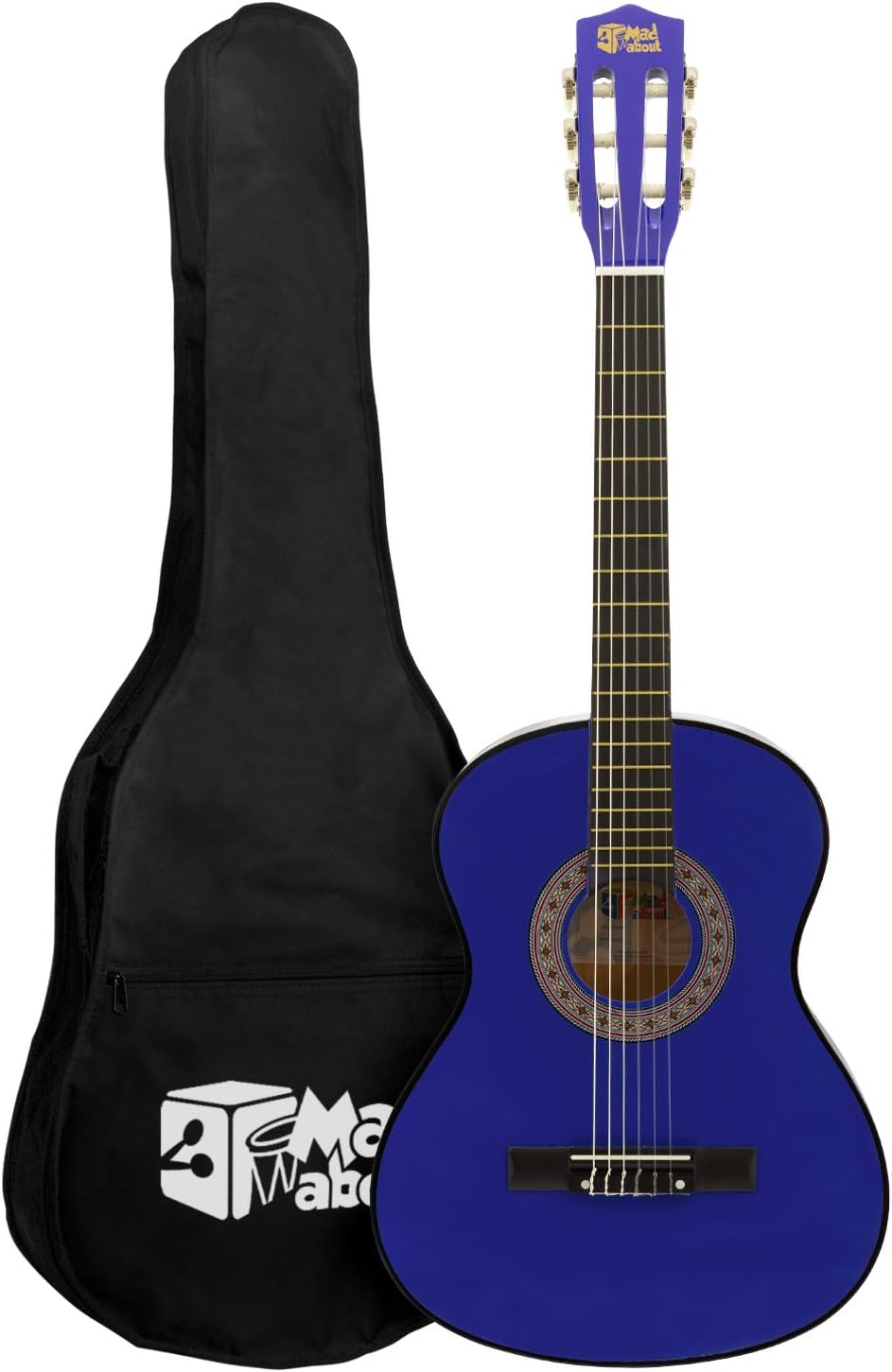 Mad About MA-CG02 3/4 Classical Guitar Blue with Case 6 Months Lessons