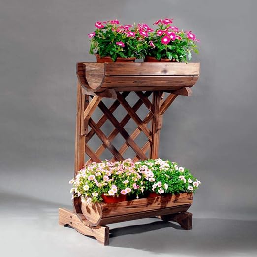 Caja De Flores De Madera, Soporte De Madera RúStica para Patio con ...