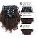 Sassina Ombre Afro Curly Clip in Extensions Double Wefts Human Hair Weave For Black Women 1B Off Black Fading into Light Chocolate Brown 120 Grams 7 Pieces/Set With 17 Clips AC 1BT4# 20 Inch