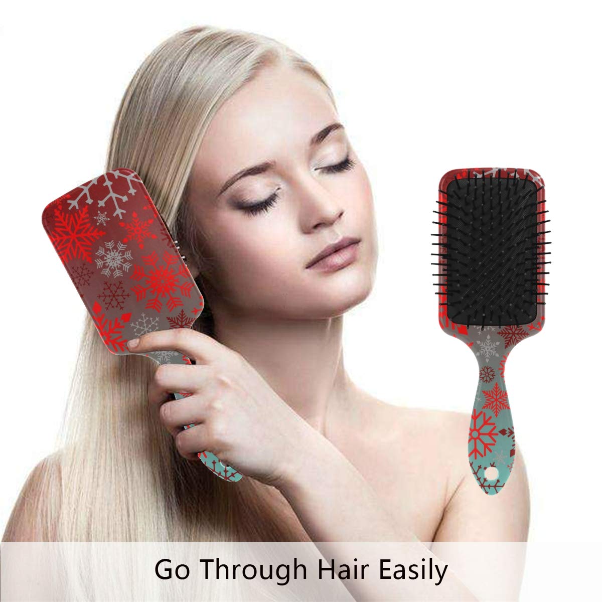 Amazon Com Blood Red Christmas Snowflakes Art Prints Hair Brush