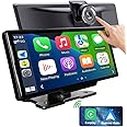 LYTDZ-CA 9.3" Portable Car Radio with Dashcam, Wireless Dash Mount, Apple CarPlay & Android Auto, Touch Screen Display, Bluetooth Stereo, Mirror Link, FM, GPS Navigation