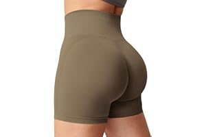 YEOREO Women Seamless Scrunch Workout Shorts High Waisted Intensify Running Gym Yoga Workout