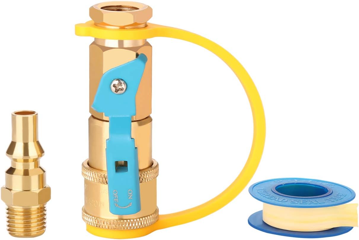 WADEO 1/4" Propane Quick Connect Kit , 1/4 Inch RV Propane Quick