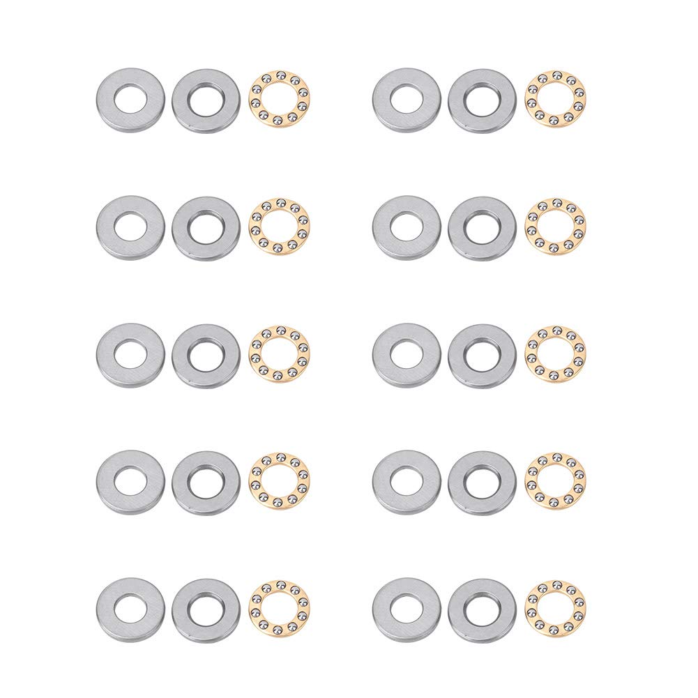 10pcs Thrust Ball Bearing Miniature High Precision Flat Steel Bearings for Machinery Manufacturing, Equipment Installation and Maintenance (F12-21M 12x21x5mm)(F10-18M 10 * 18 * 5.5mm)