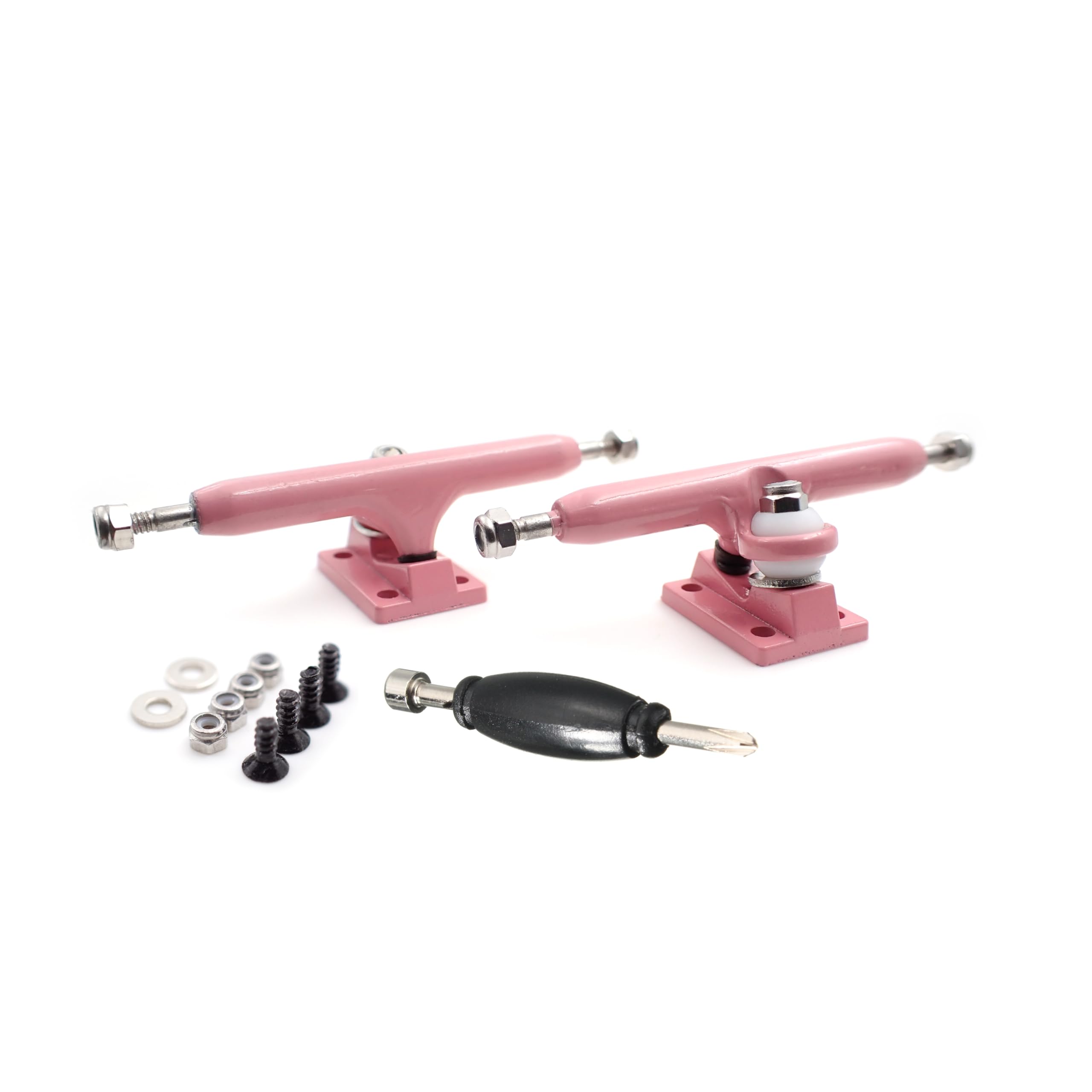 SPITBOARDS® 36 mm Fingerboard Pro Trucks by, Real Lock Nuts, Rubber Urethane Bushings, Optimised Hanger, Width 36 mm, for Fingerboard Tuning and Assembling (Pink)