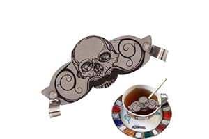 2 Pack Moustache Drinking Protector, Stainless Steel Skull Design Mustache Protector for Cup, Mustache Guard Protector, Decor
