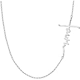 MILACOLATO Faith Necklace for Women 925 Sterling Silver Cross Necklace for Women 18K White Gold Plated Sideways Faith Cross Pendant Necklace Christian Religious Jewelry Gifts for Women Mom Wife Birthday