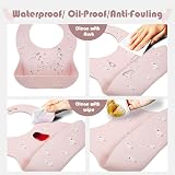 Little Dimsum 2Pcs Silicone Baby Bibs Adjustable Wipe Clean Waterproof Crumb view 3