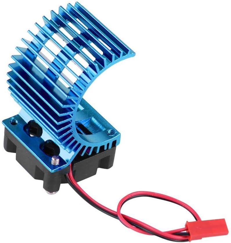 Dilwe Motor Heat Sink, Heat Sink With Cooling Fan for 1/10 Scale Electric RC Car 540/550 Motor(Blue), As Shown in the Picture