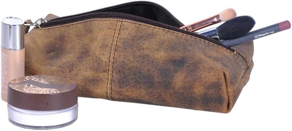 KomalC Leather Zip-Lock Cosmetic Makeup Pouch Bag PencilcaseSALE - Image 5