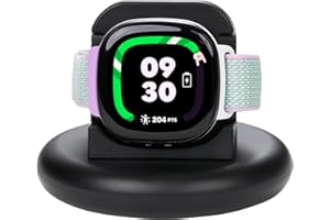 sylacor Charger Compatible with Google Fitbit Ace LTE, Anti-Slip Charging Stand Dock with 4.4Ft USB Cable Cord for Fitbit Ace LTE Smartwatch for Kids (Black)