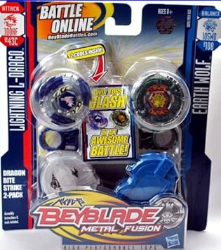 Hasbro 2 Toupies Beyblade Metal Fusion L Drago Earth Wolf Amazon
