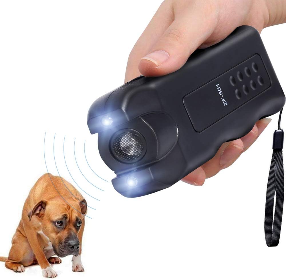 Electronic Dog Repeller,Pet Dog Trainer with LED Flashlight, Ultrasonic Deterrent Device for Your Safety and Train Your Dog