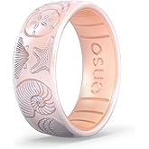 Enso Rings Etched Classic Silicone Rings - Etched Coastal Collection - Comfortable and Flexible Design