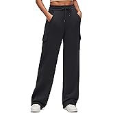 G4Free Smoofit Modal Soft Wide Leg Cargo Sweatpants for Women Drawstring Casual Pants with Pockets