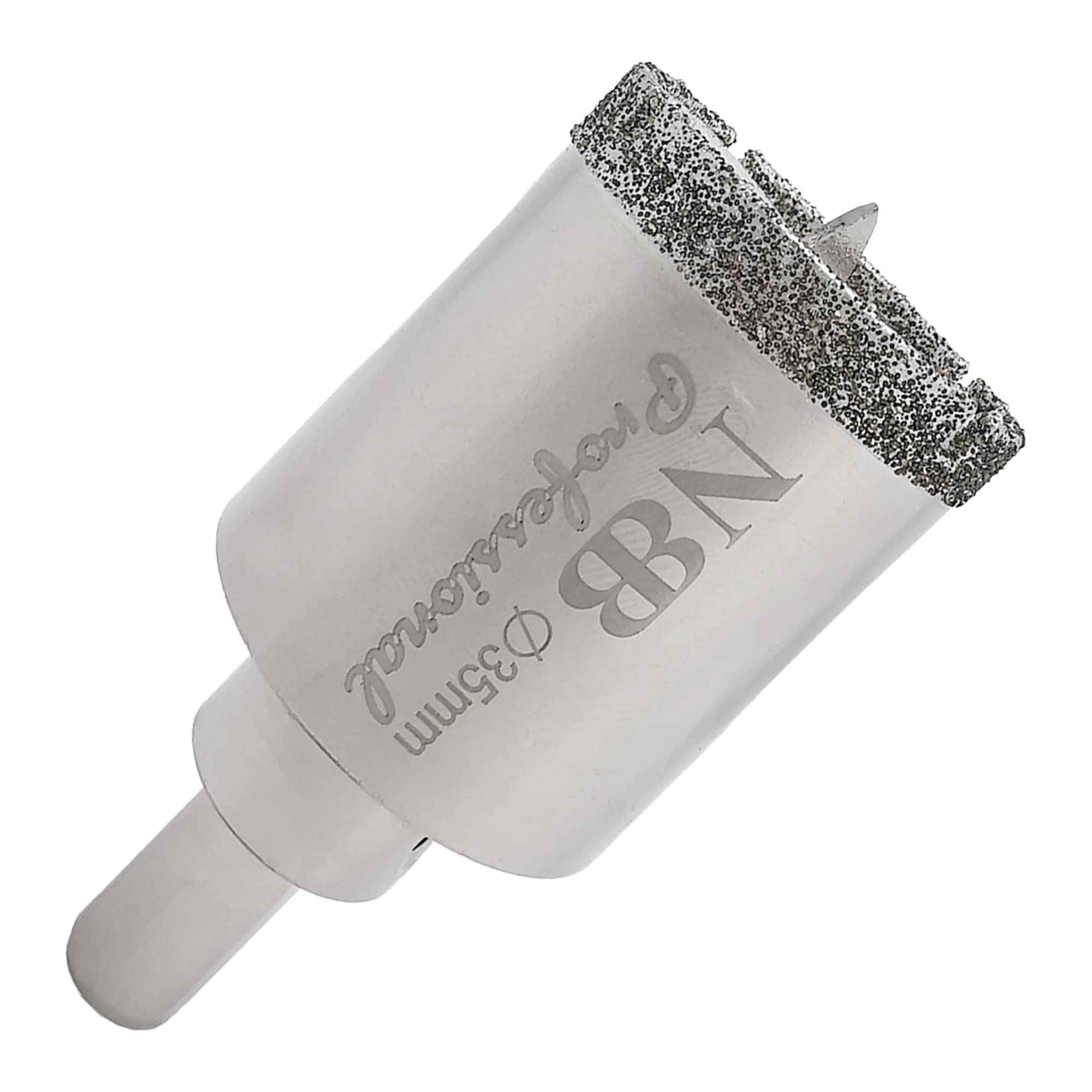 NBB Diamond Drill Bits with Triangle Shank, Diamond Crown, Wet Drill in Marble, Luxury Stone, Ceramic, Granite, Tile, Glass, Galvanized, in Cable Drills or Cordless (35mm)