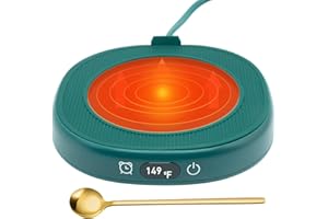 ARISKEY Coffee Mug Warmer, Smart Cup Warmer Heating Plate Auto Shut Off Mug Warmer Plate for Desk Use or Candle Warmer Plate with 3 Temp and 4 Timer Settings(Up to 149℉) Suitable for Most Mug