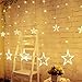 slashome Star Curtain Lights, 8 Modes, 29V, with 12 Stars 138pcs LED Waterproof Linkable Curtain String Lights, Warm White String Light for Christmas/Halloween/Wedding/Party Backdrop, UL Listed
