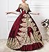 ROLECOS Womens Royal Retro Medieval Renaissance Dresses Lady Satin Masquerade Dress Wine Red
