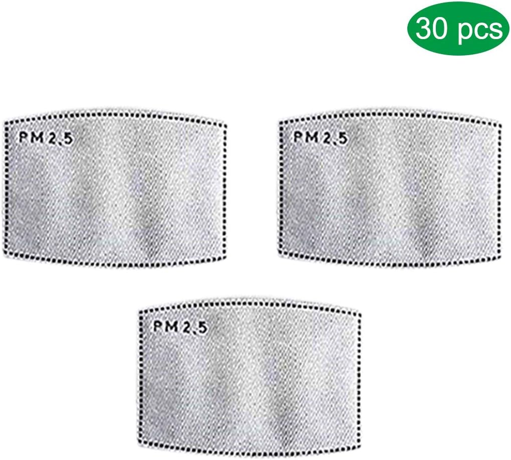 30 Children Kids 5 Layers PM2.5 Activated Carbon Filter Mask Filters Insert Protective Mouth Mask Filter