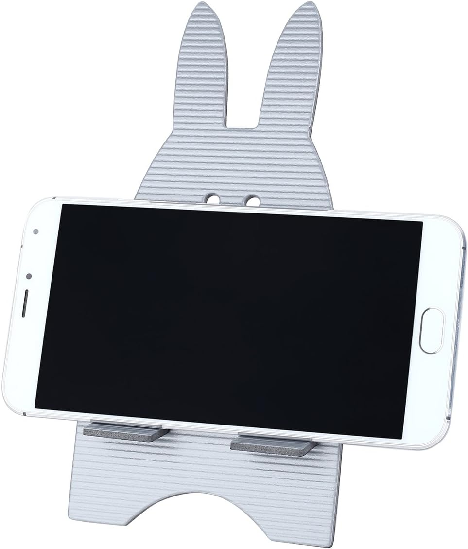 Crystallove Cute Rabbit Design Cell Phone Holder Tablet Stand or Support (Grey)