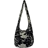 TIE DYE Bohemian Hipster Hobo Boho Hippie Crossbody Bag Purse Black Tone 39"