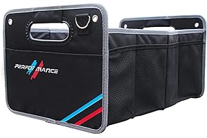 TOPABYTE Car Trunk Organizer, Rear Trunk Organizer Storage Collapsible Container, Tool Grocery bag organizer, Trunk Storage Organizer For X1 X3 X5 X6 X7 E30 3-Series 5-Seriers