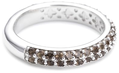 Esprit Damen-Ring 925 Sterling Silber rhodiniert Kristall Zirkonia elegance smoky braun