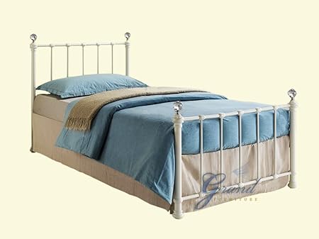 Jennifer 3ft Single Traditional Cream Metal Bed Frame