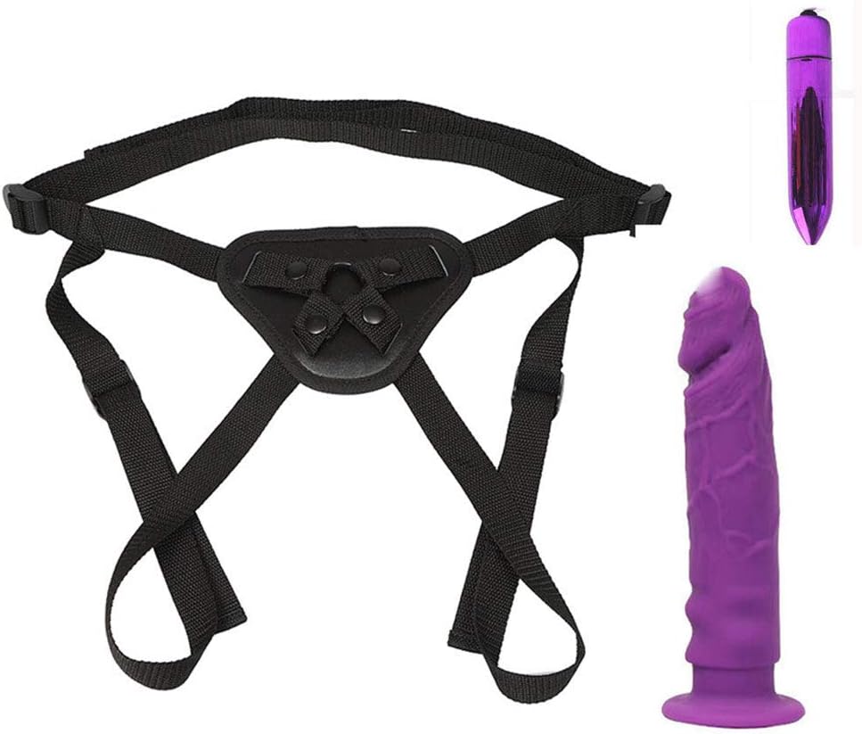 Beginner Set Strap on Little Sticks Silicone Waterproof Toy (Purple)