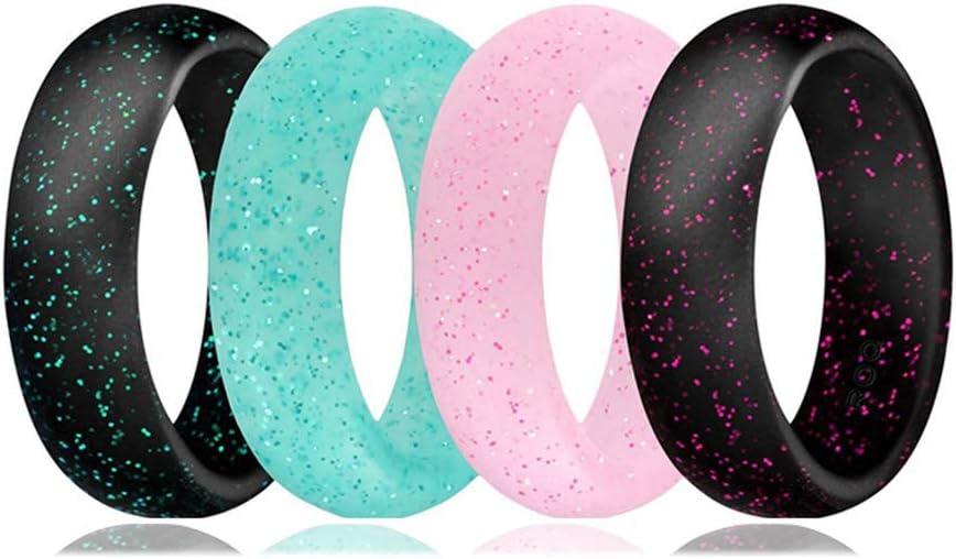 YIY Silicone Wedding Ring for Men Women - In 4 colours - Fitness & Workplace Safety - Never Lose or Scratch Your Original Ring, Stay Safe at Work & During Sports or at the Gym!