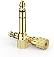 UGREEN 6.35mm (1/4 inch) Male to 3.5mm (1/8 inch) Female Stereo Audio Adapter Gold Plated, 2 Pack